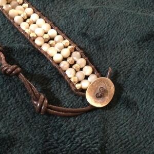 Chan Luu Gold and Cream Beaded Bracelet